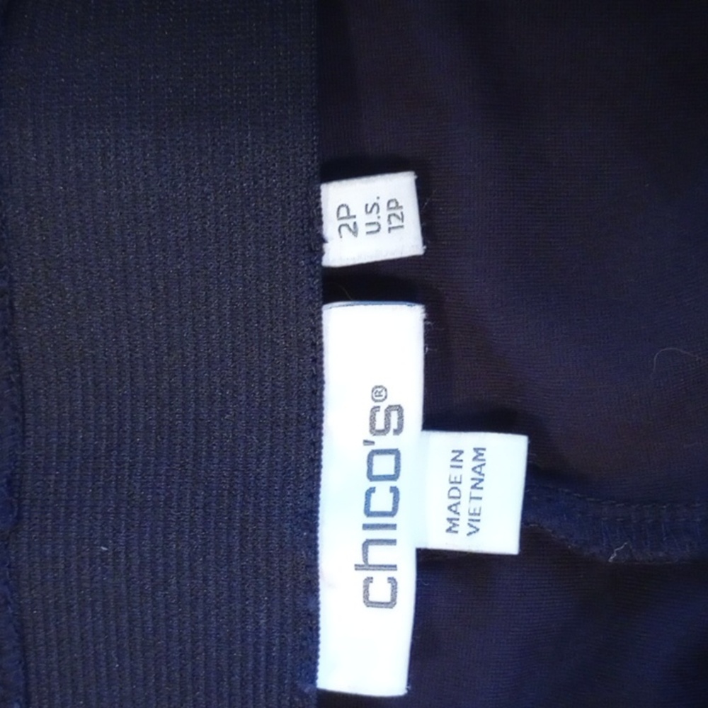 Chico's Navy Blue Pants with White Stripes - Picture 2 of 4